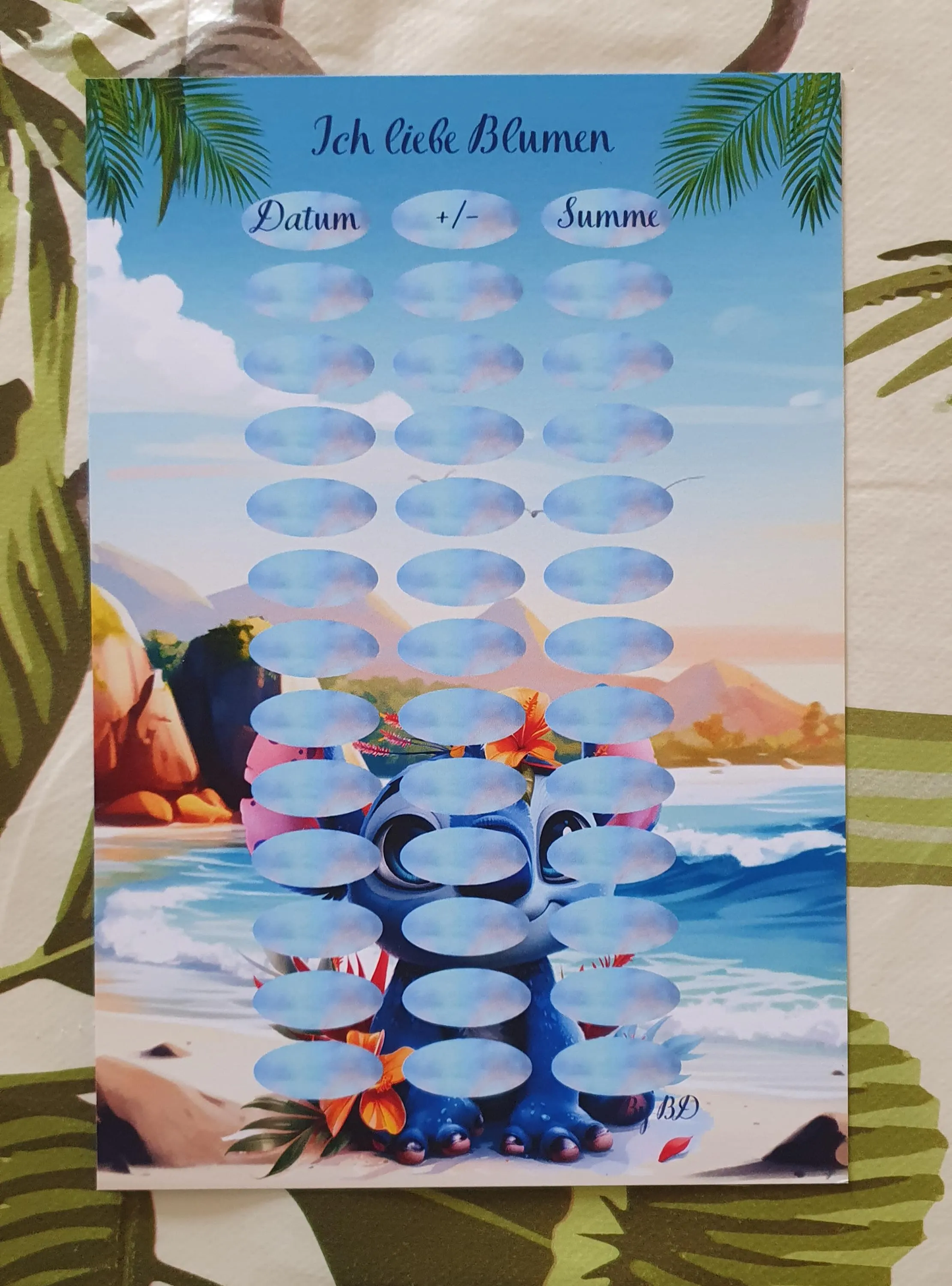 Ich liebe Blumen A5 Challenge Sparen