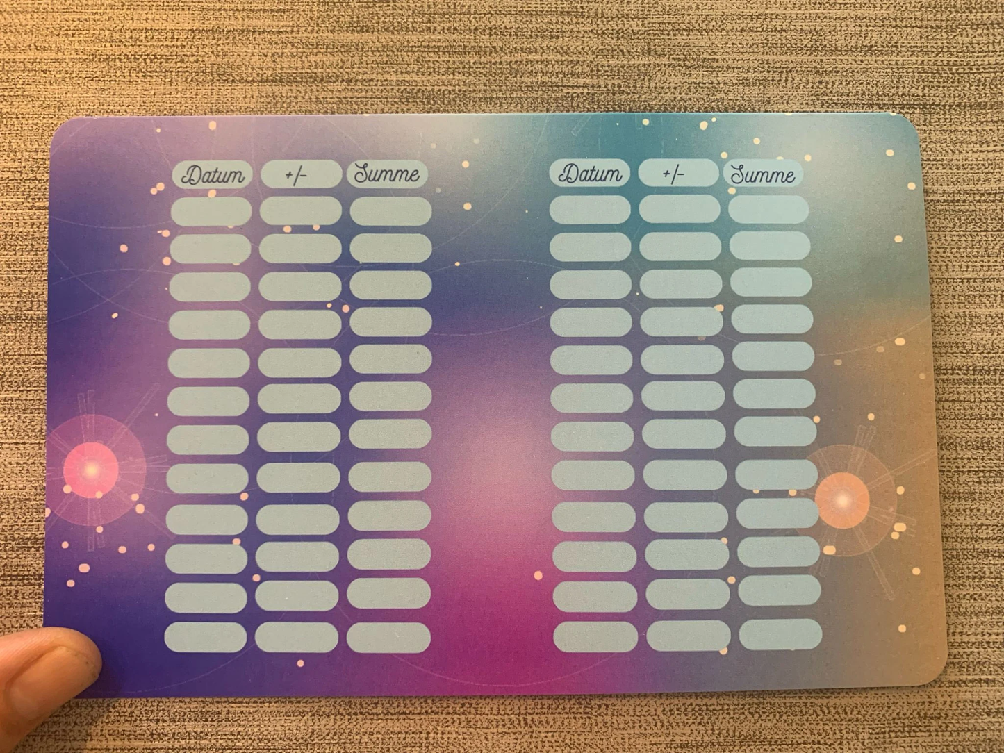 A5 Klappkarte Challenge Budget Sparen