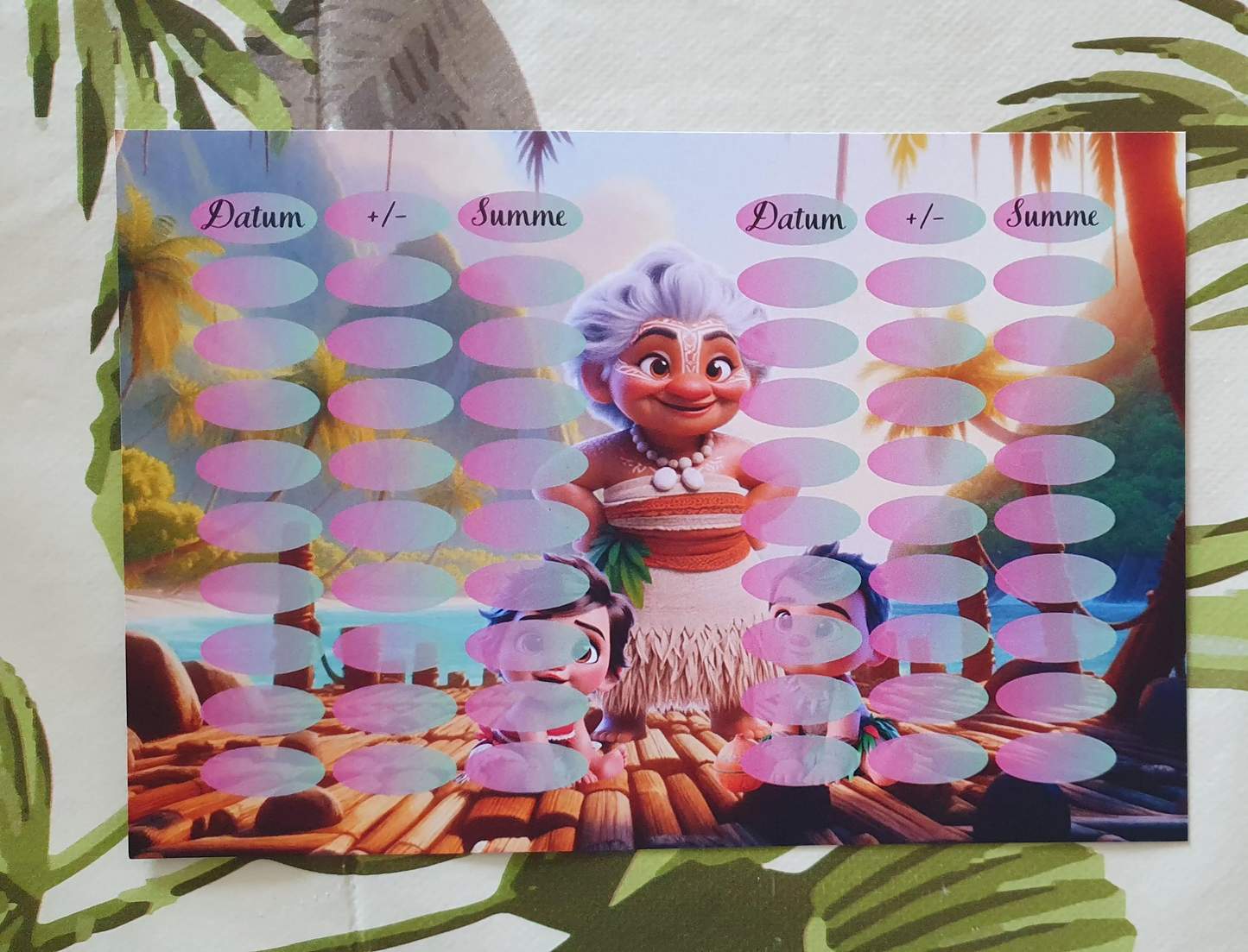 Baby Moana A5 Challenge Budgeting Sparen