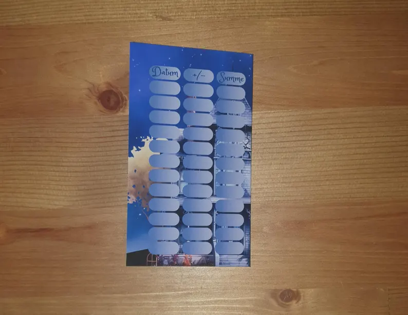 Addams Family A7 Klappkarte Budgeting Challenge Sparen