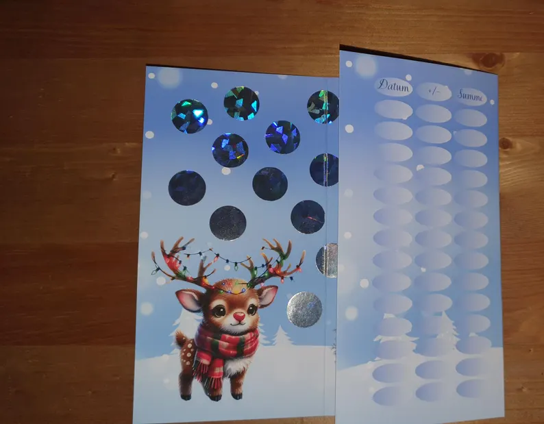 Winter Klappkarte A6 Budgeting Challenge Sparen