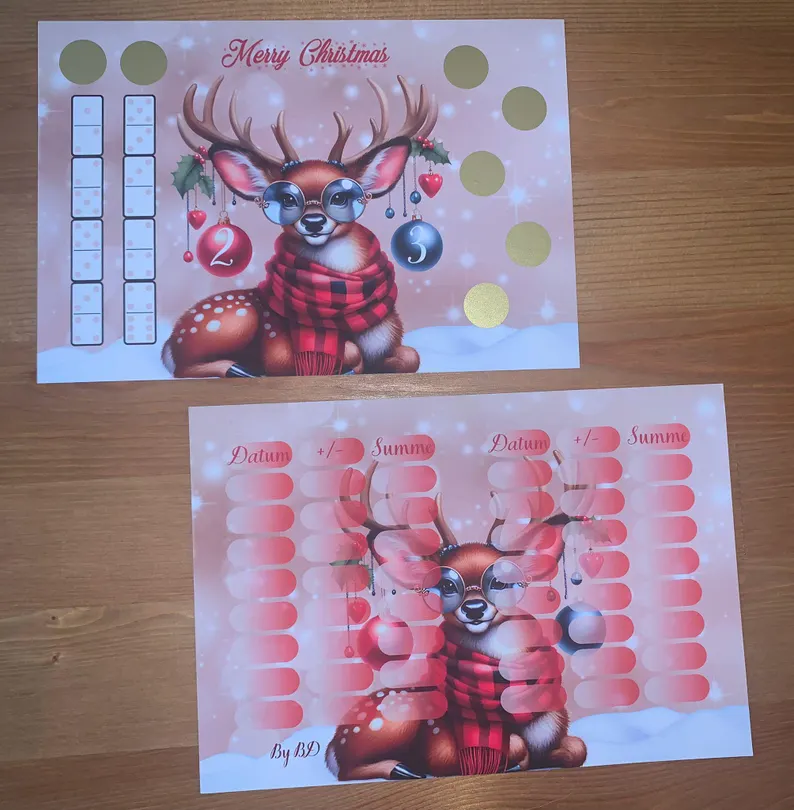 Merry Christmas A5 Budgeting Challenge Sparen