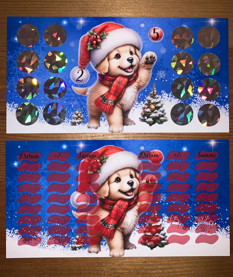 Weihnachtshunde A6 Challenge Budgeting Sparen