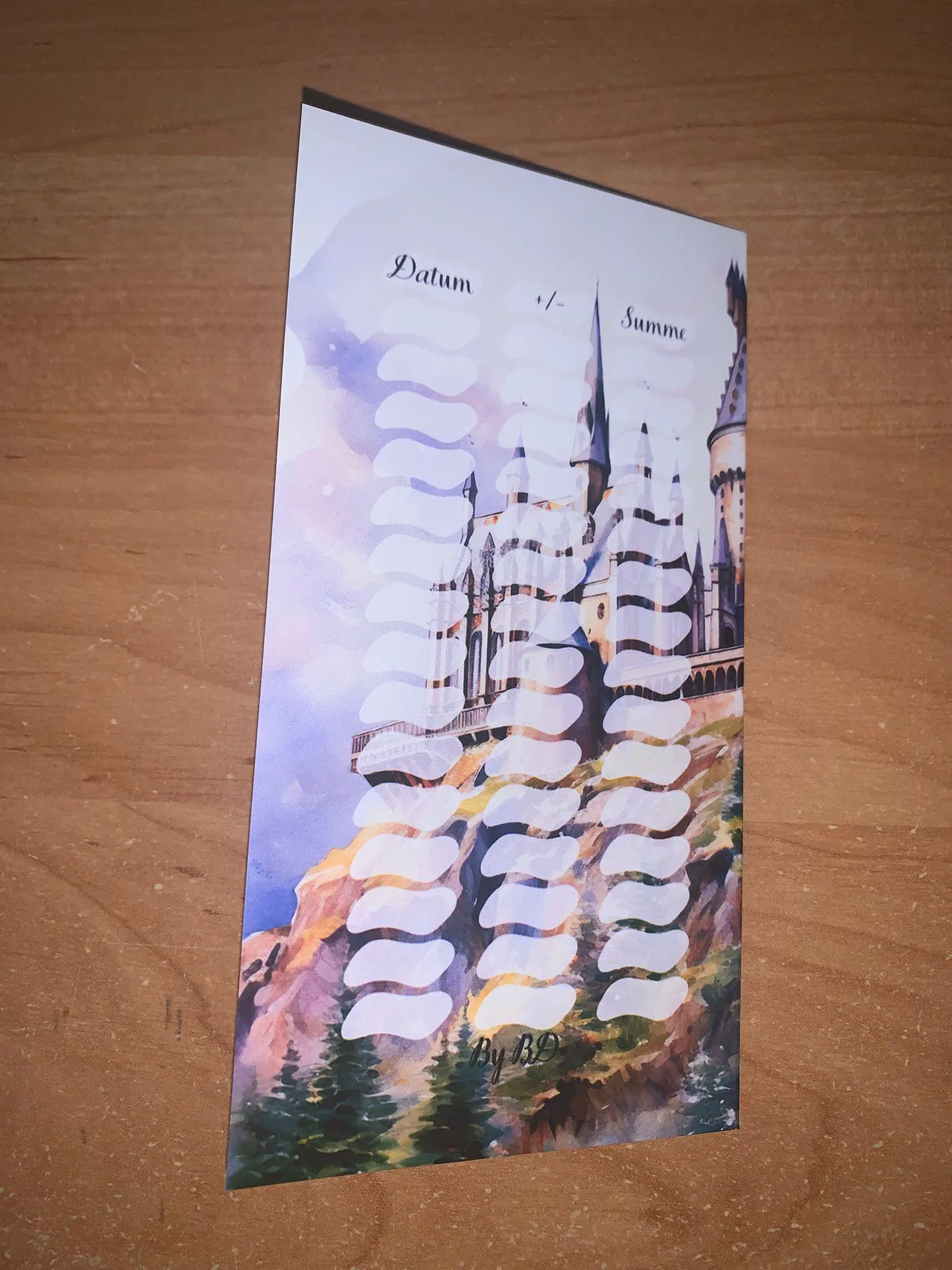 Der Kampf um Foxwarts A6 Klappkarte Challenge Budgeting Sparen