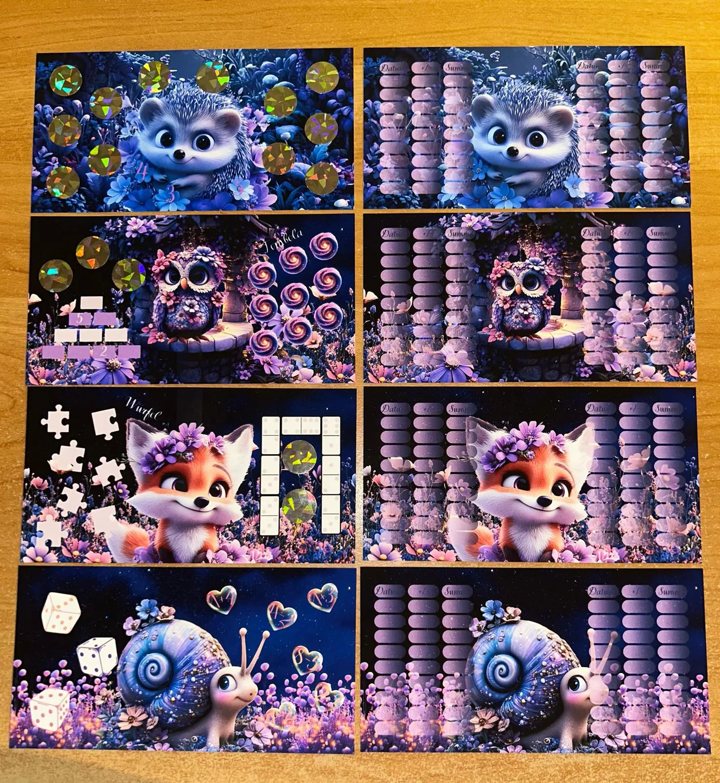 Tiere der Nacht A6 Challenge Budgeting Sparen