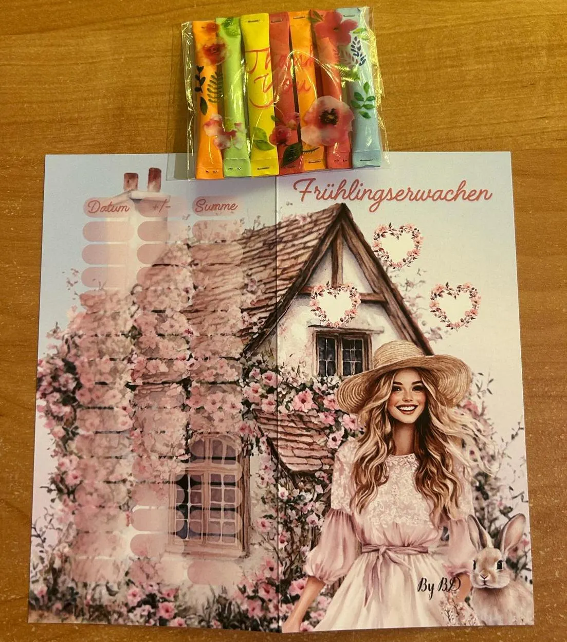 Frühlingserwachen A6 Klapp Challenge Budgeting Sparen