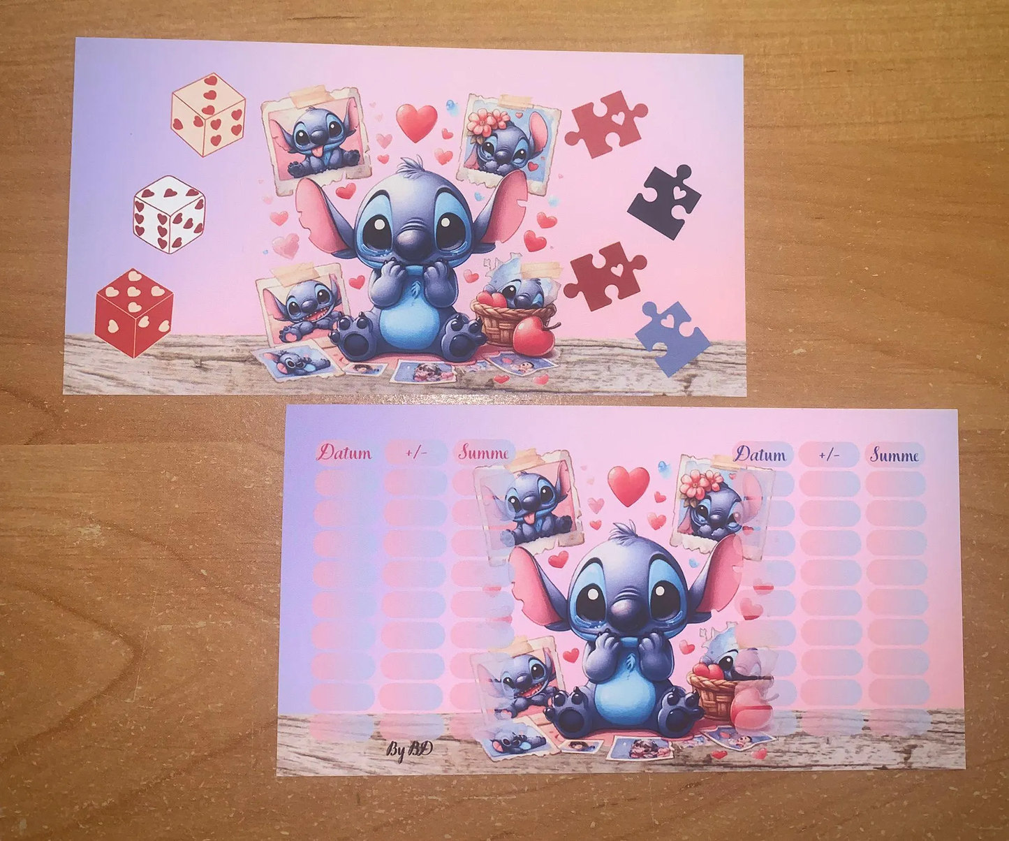 Blauer Alien Valentinstag A6 Budgeting Challenge Sparen