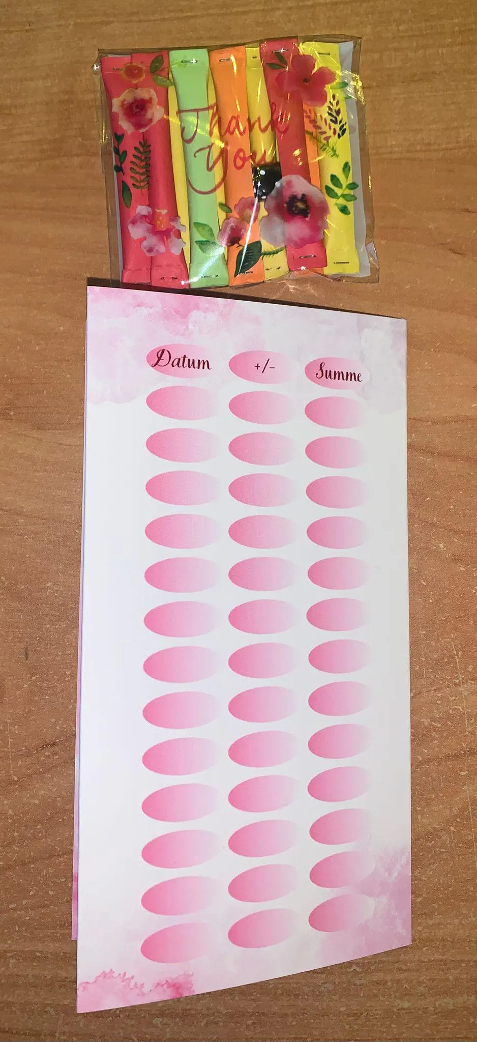 Oma Lottes Teamchallenge A6 Budgeting Sparen