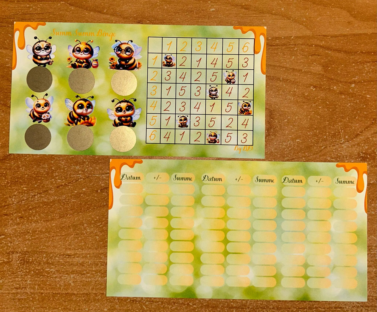 Bienen Bingo A6 Challenge Sparen Budgeting