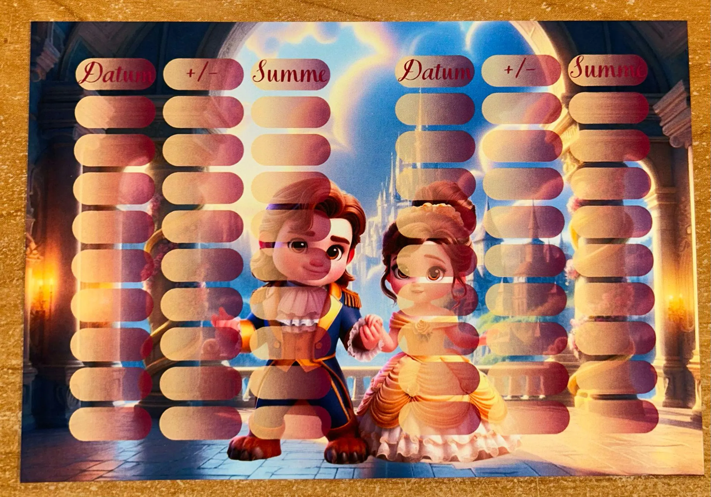 Baby Belle und der Prinz A5 Challenge Budgeting Sparen