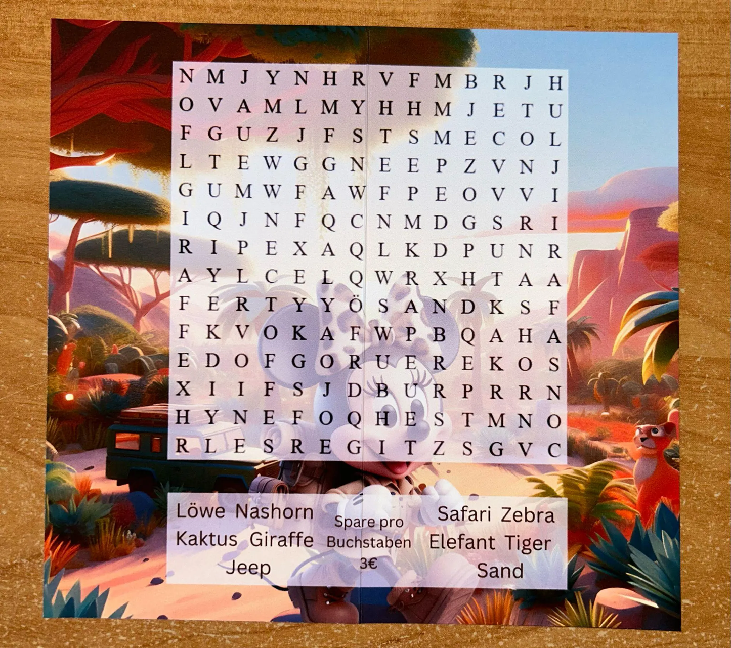 Das Verrückte Safari Spiel Challenge A6 Budgeting Sparen