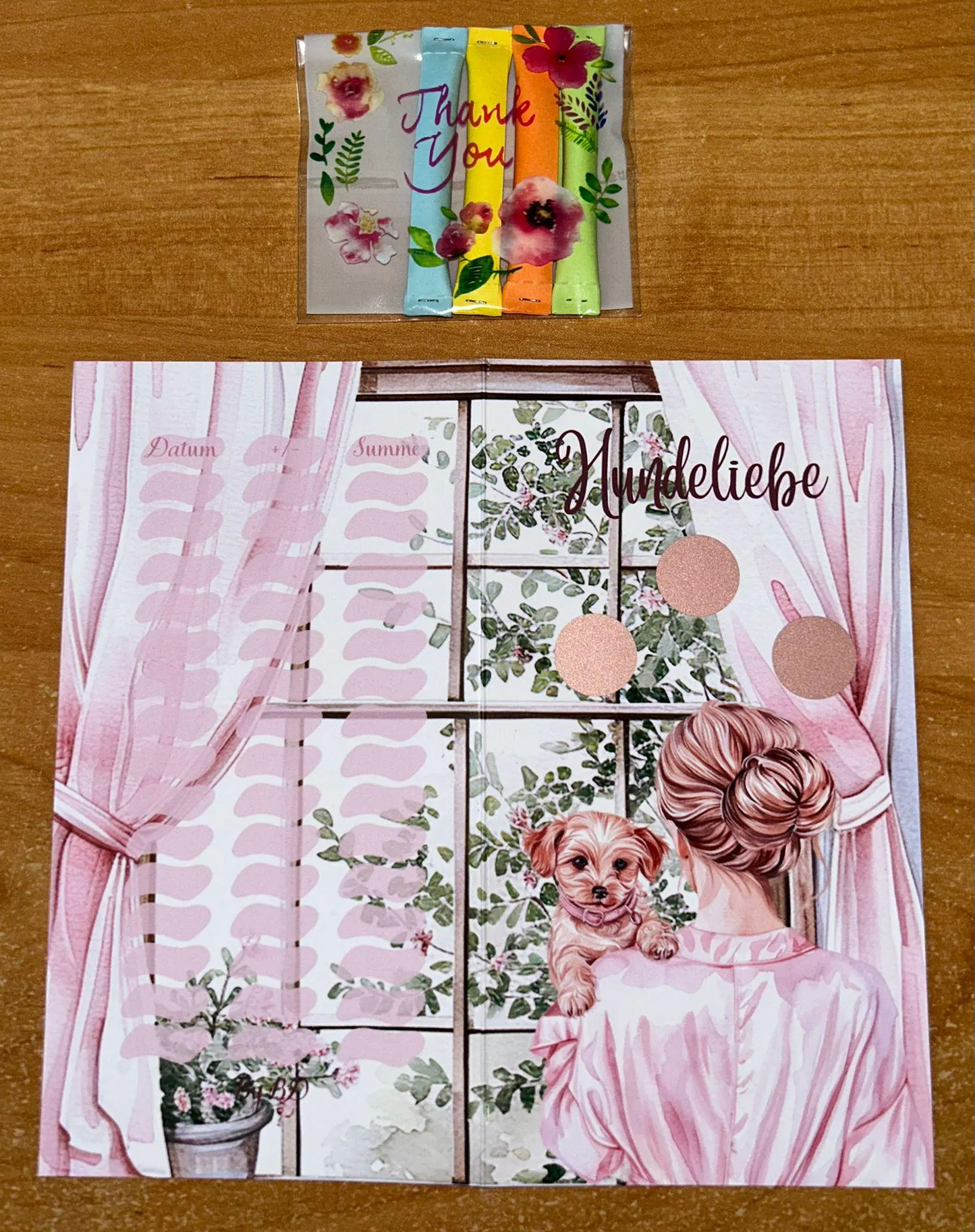 Hundeliebe A6 Klappkarte Challenge Sparen Budgeting