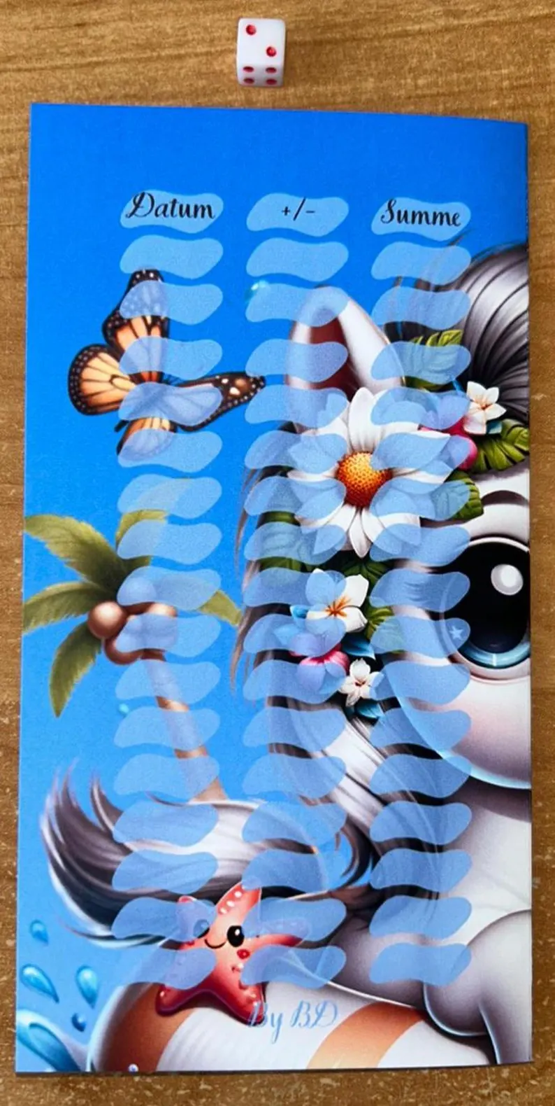 52 Wochen Würfel A6 Klapp Challenge Sparen Budgeting