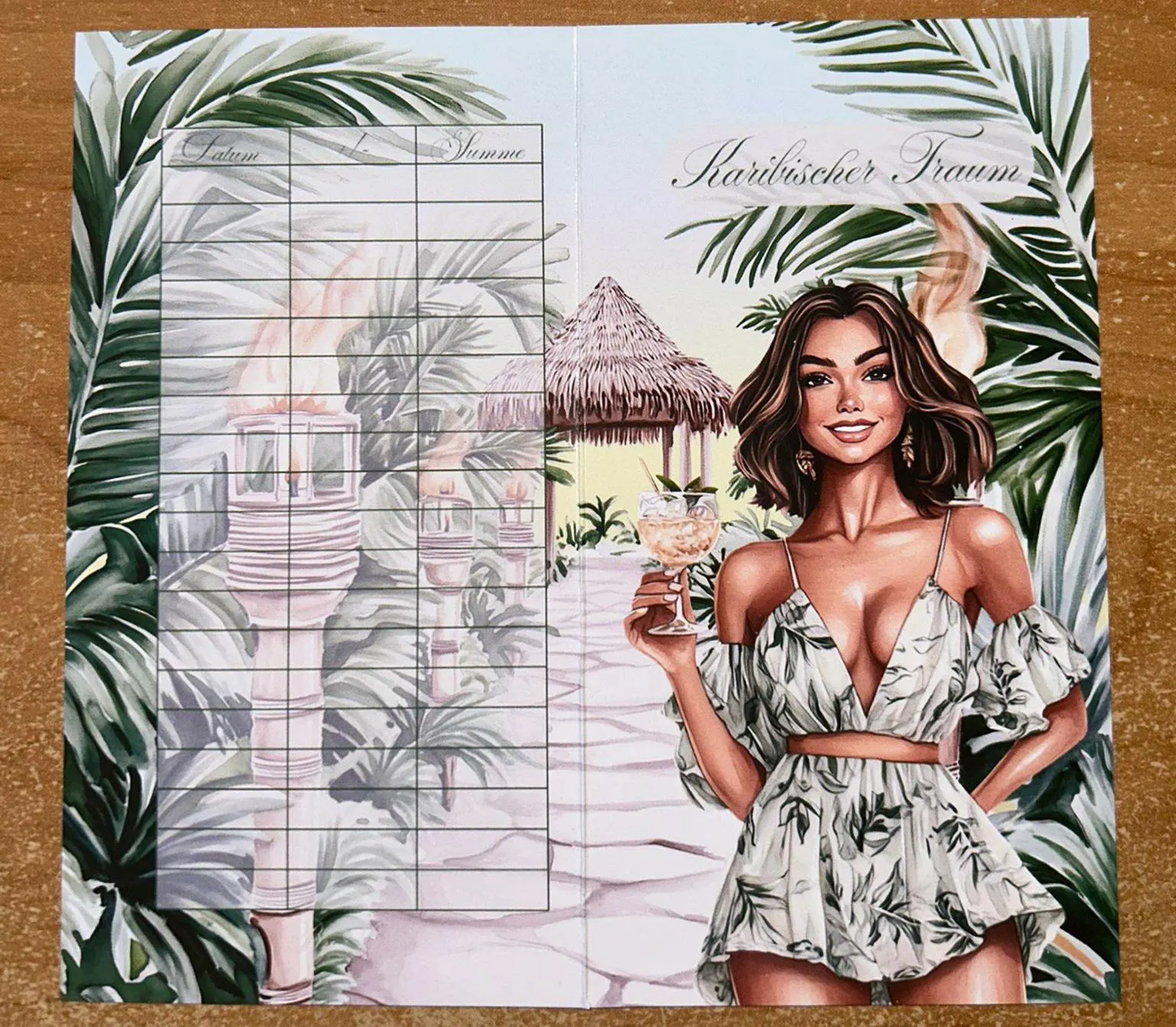 Karibischer Traum Klapp A6 Budgeting Challenge Sparen