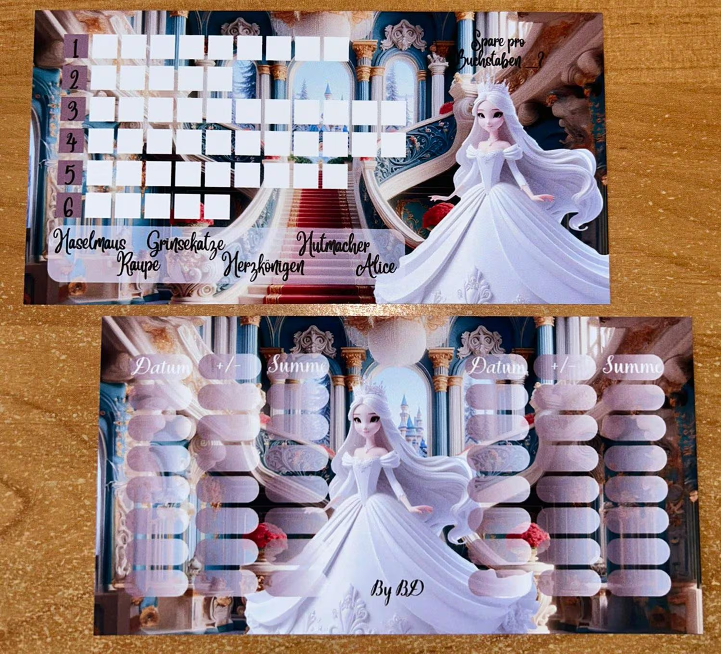 Reise ins Wunderland Spiel A6 Challenge Budgeting Sparen