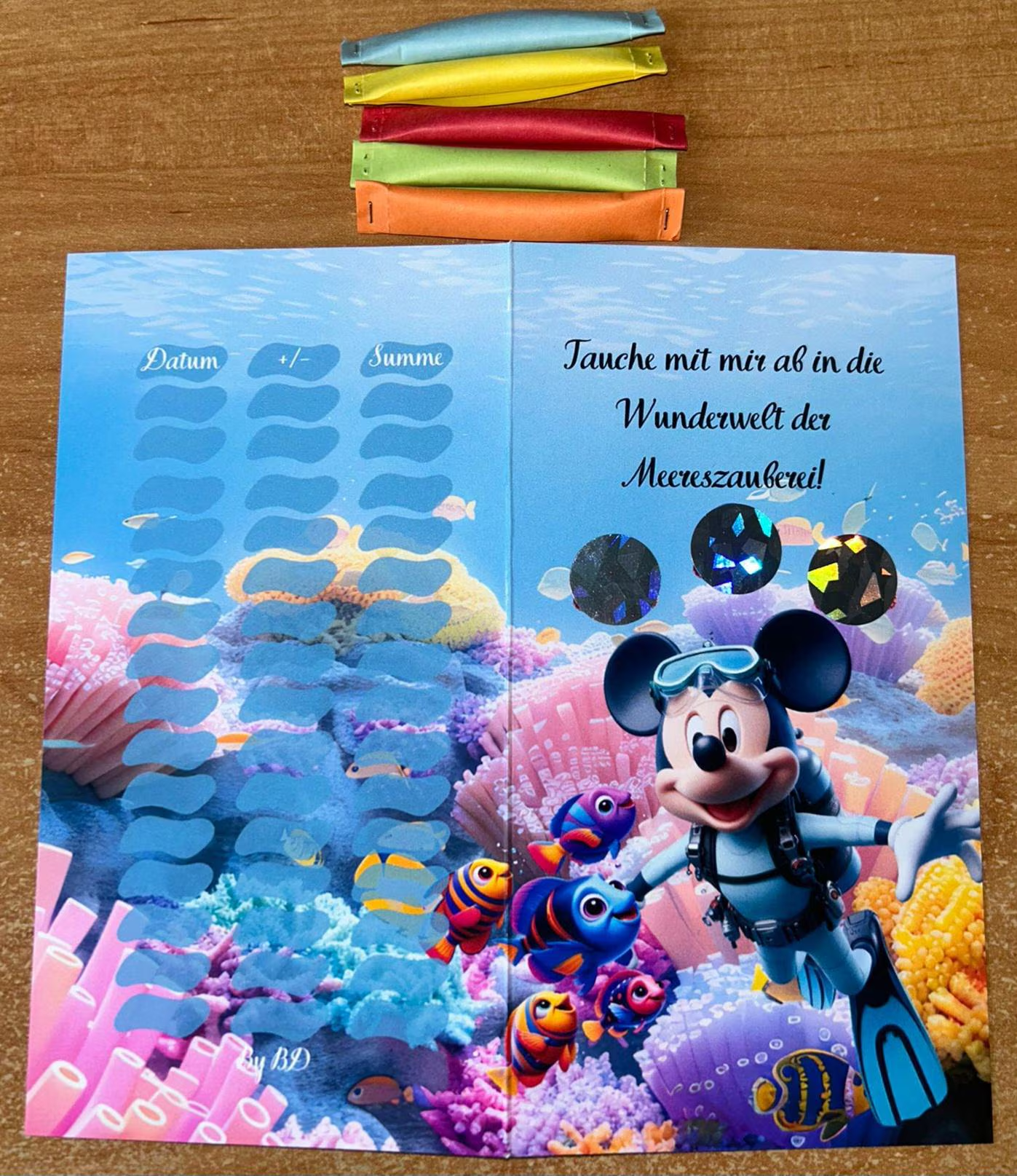 Meereszauber Klappkarte A6 Challenge Budgeting Sparen