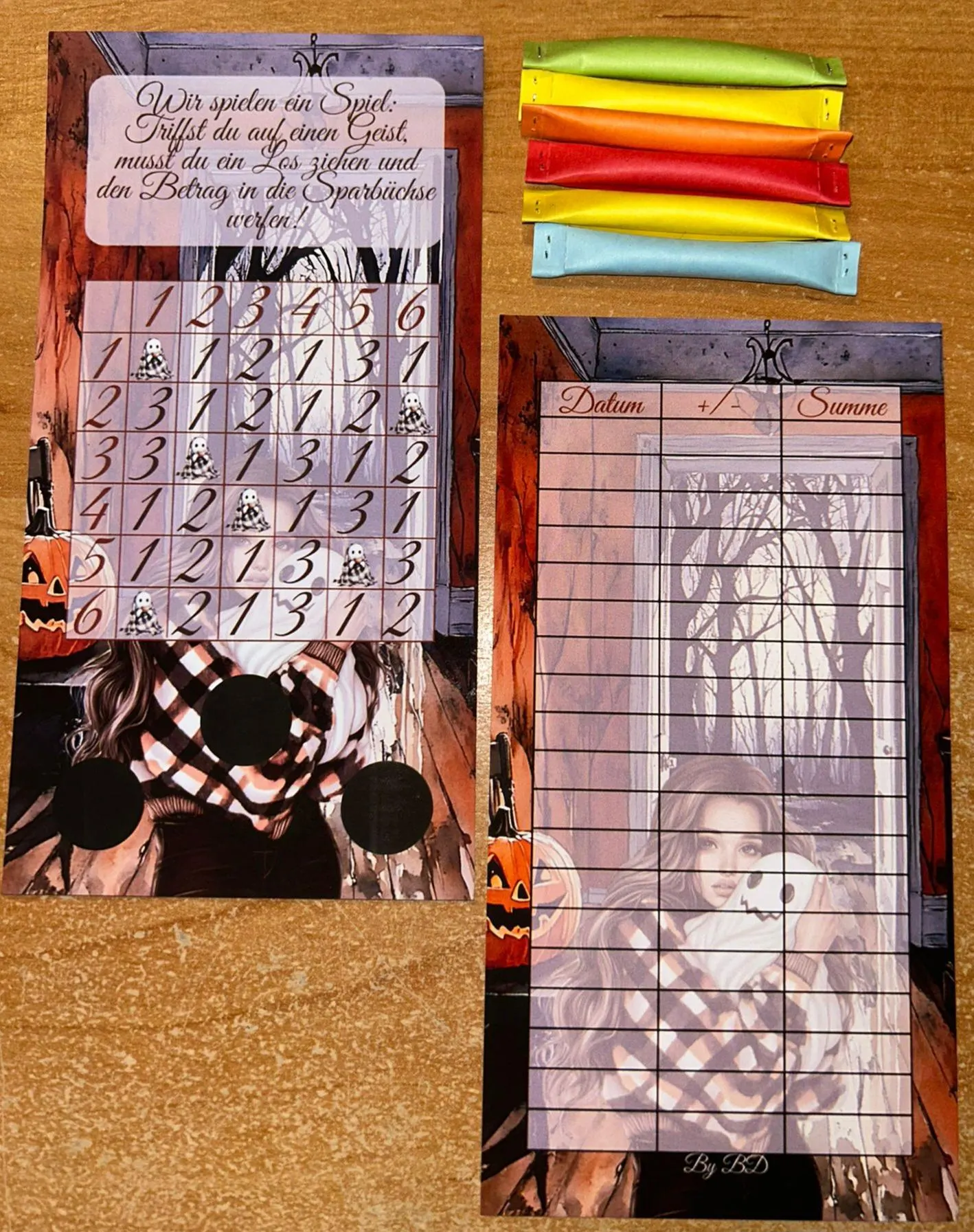 Schöne Halloween Set A6 Challenge Budgeting Sparen