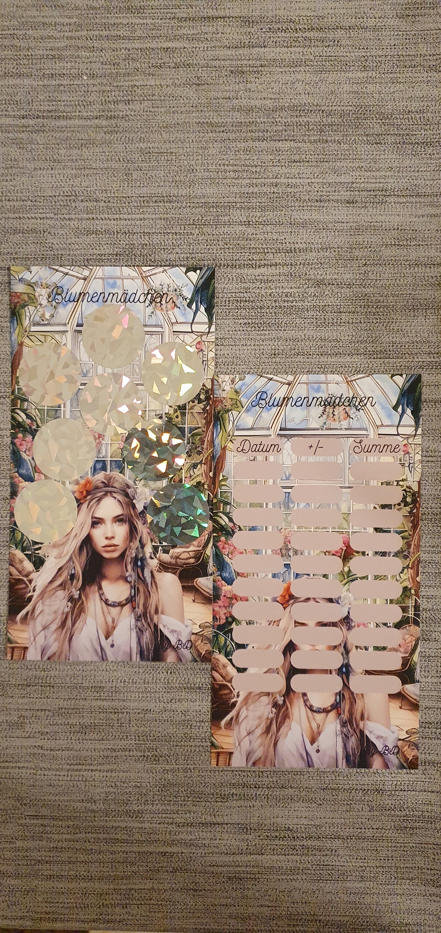 Blumenmädchen A6 Challenge Budgetplaner Sparen