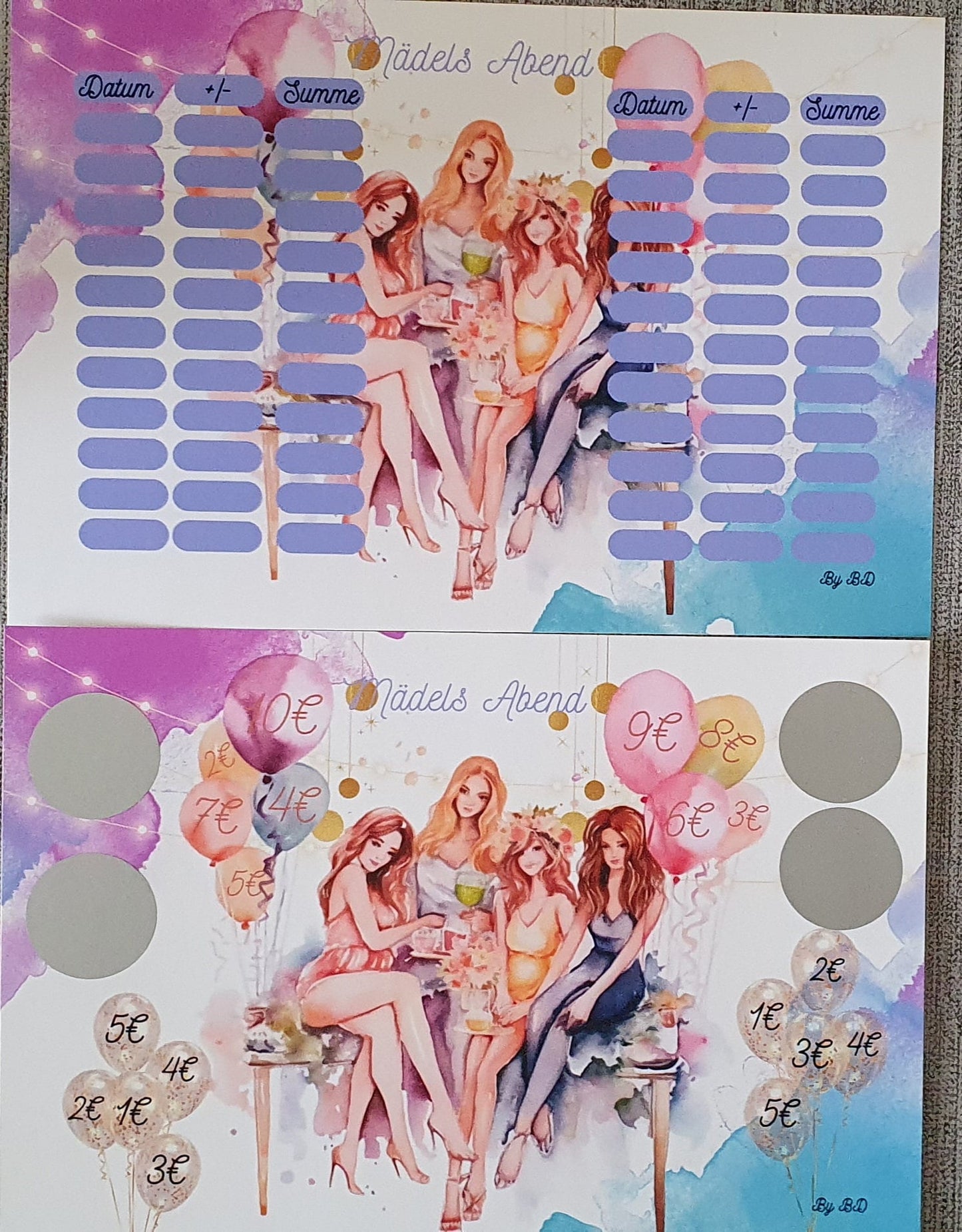 Mädels Abend A5 Challenge Budget Sparen