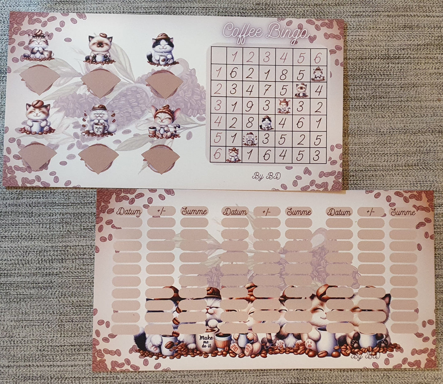 Coffee Bingo Challenge A6 Budgeting Sparen