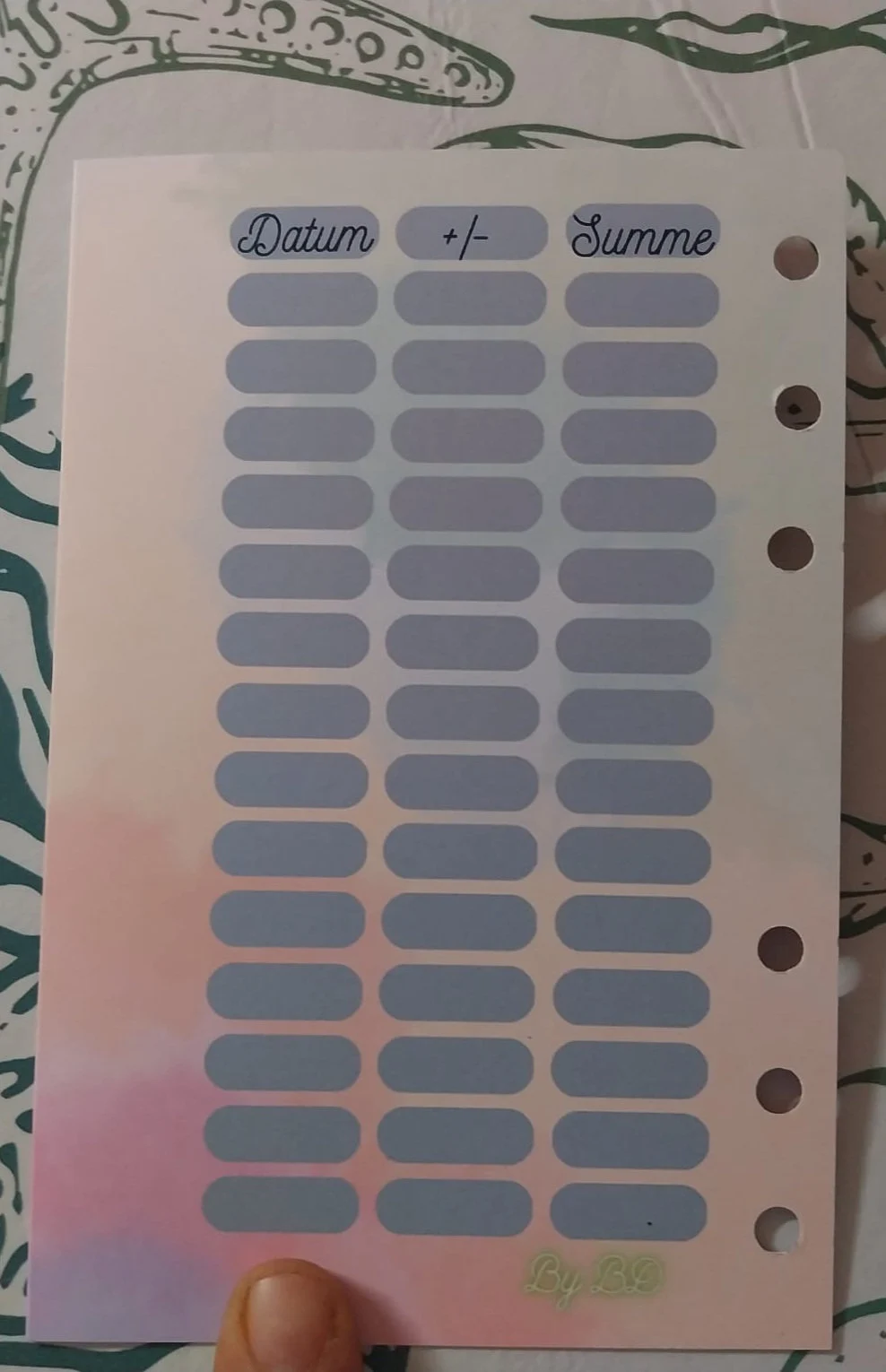 A6 Klappkarte Challenge Binder Sparen