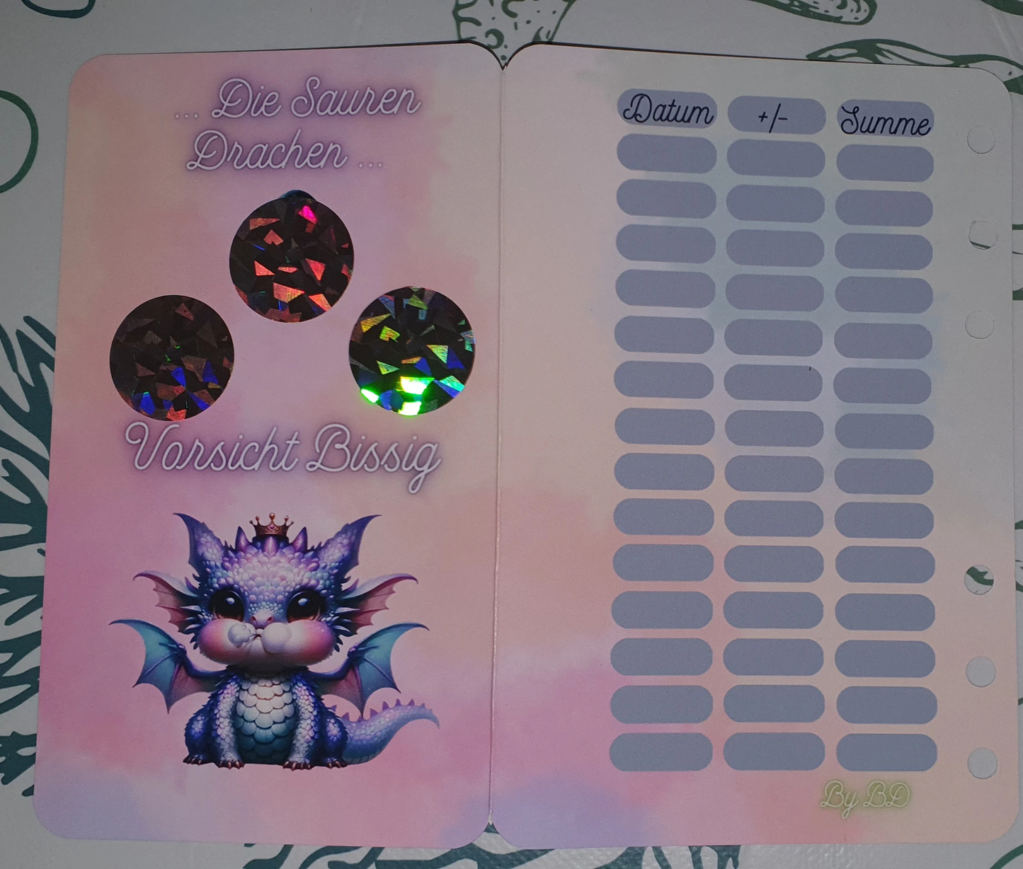 A6 Klappkarte Challenge Binder Sparen