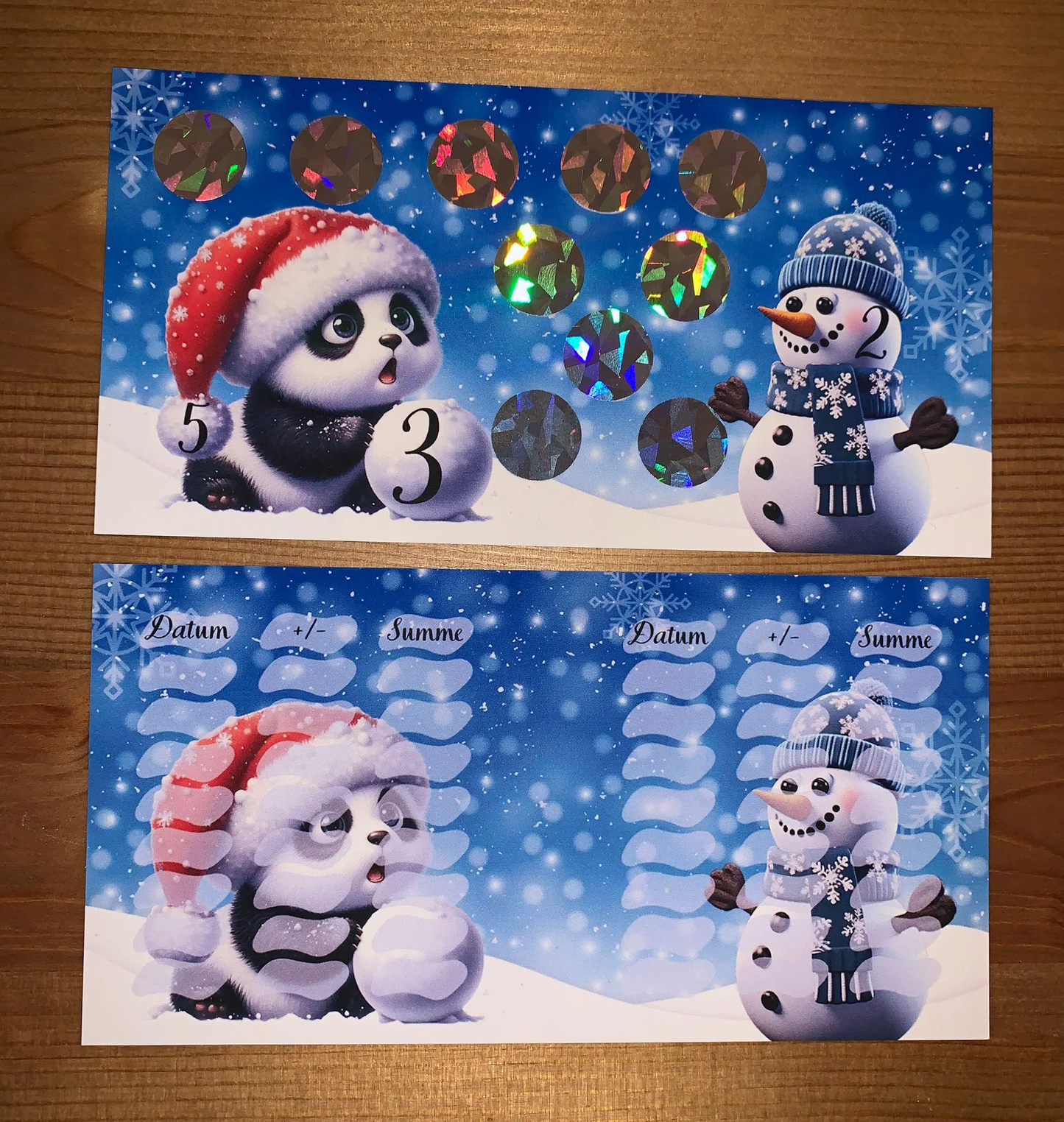 Weihnachtspanda A6 Challenge Budgeting Sparen