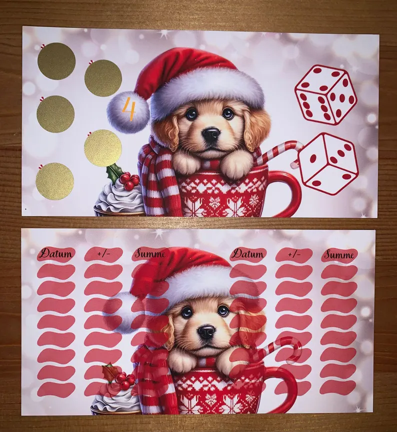 Weihnachtshunde A6 Challenge Budgeting Sparen