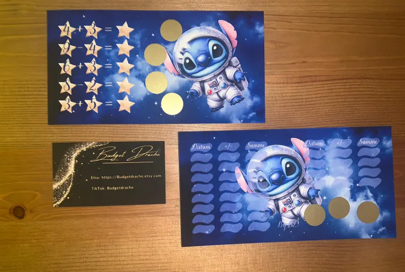 Blauer Alien Challenge Set A6 Budgeting Sparen