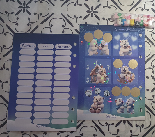 Winter Bärchen A6 Challenge Budgeting Sparen