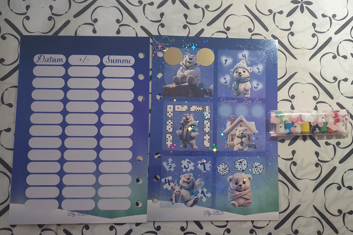 Winter Bärchen A6 Challenge Budgeting Sparen
