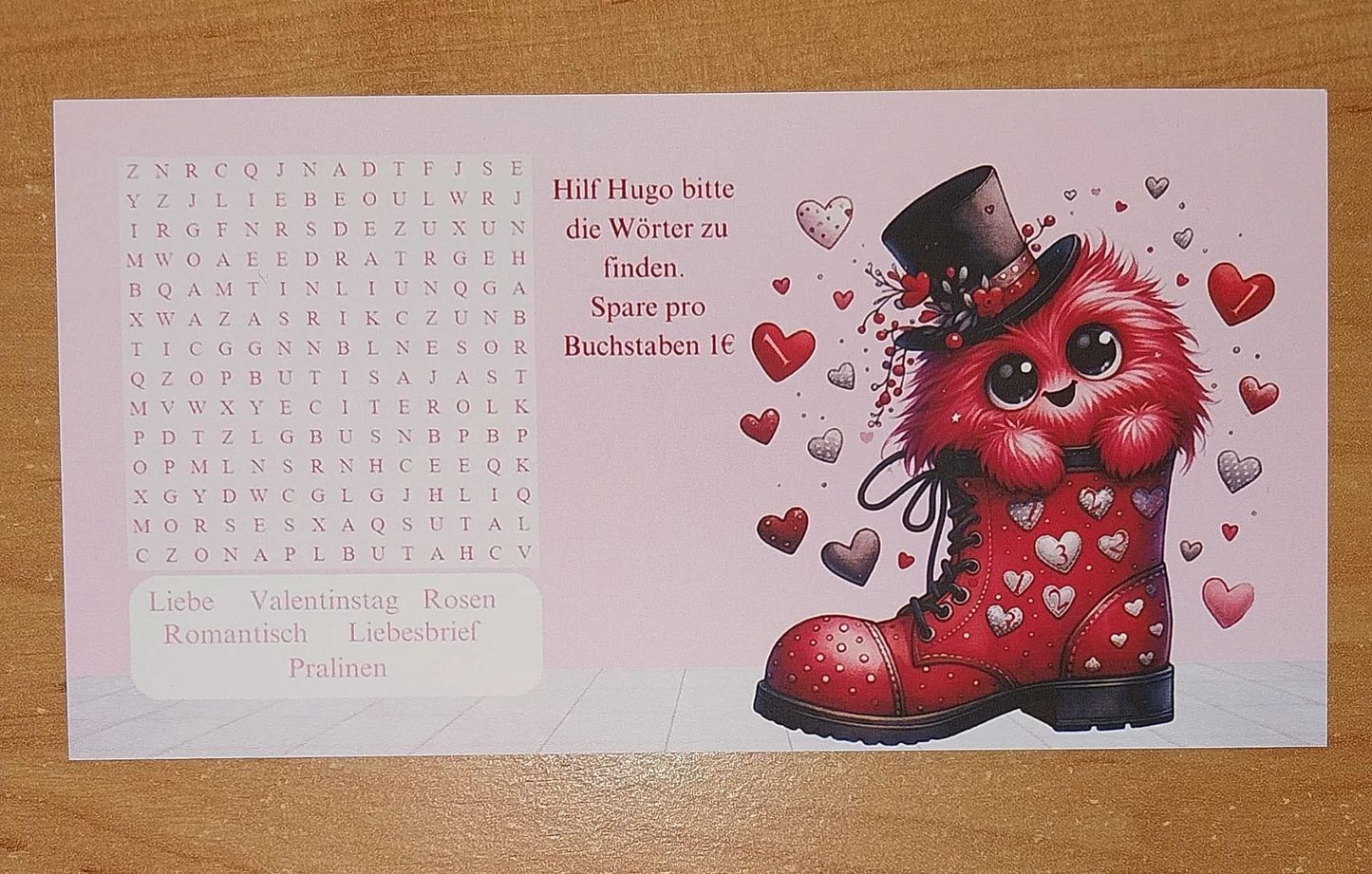 Die Valentins Monster A6 Challenge Budgeting Sparen