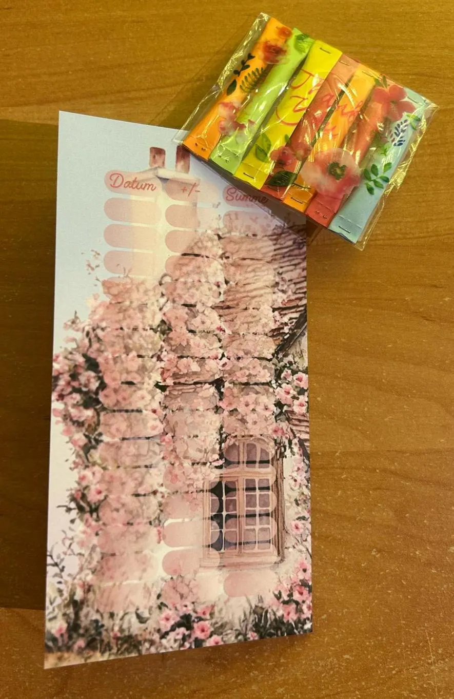 Frühlingserwachen A6 Klapp Challenge Budgeting Sparen