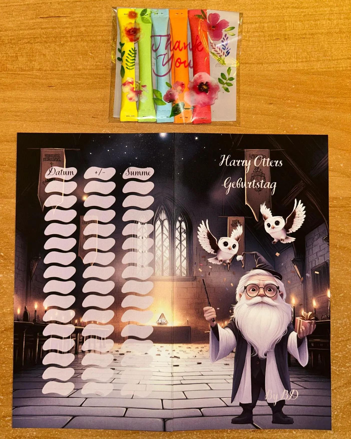 Harry Otters Geburtstag A6 Klapp Challenge Sparen Budgeting