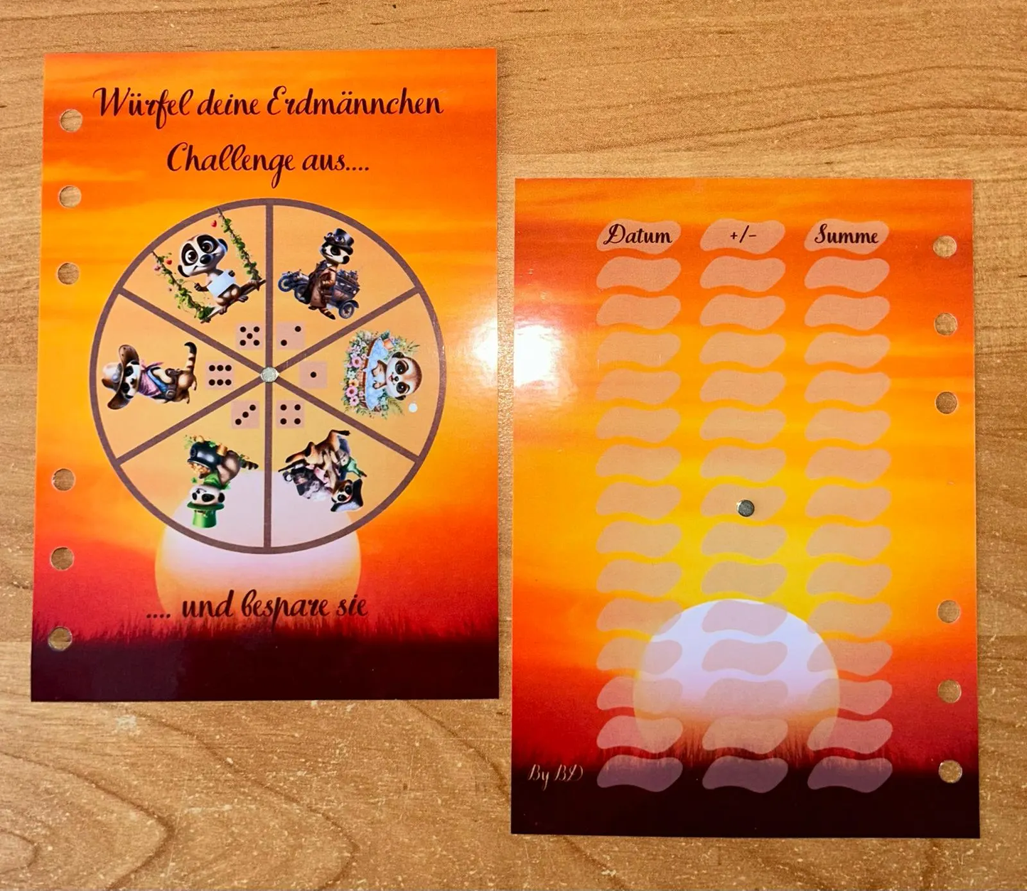 Das Verrückte Erdmännchen Spiel A6 Challenge Budgeting Sparen