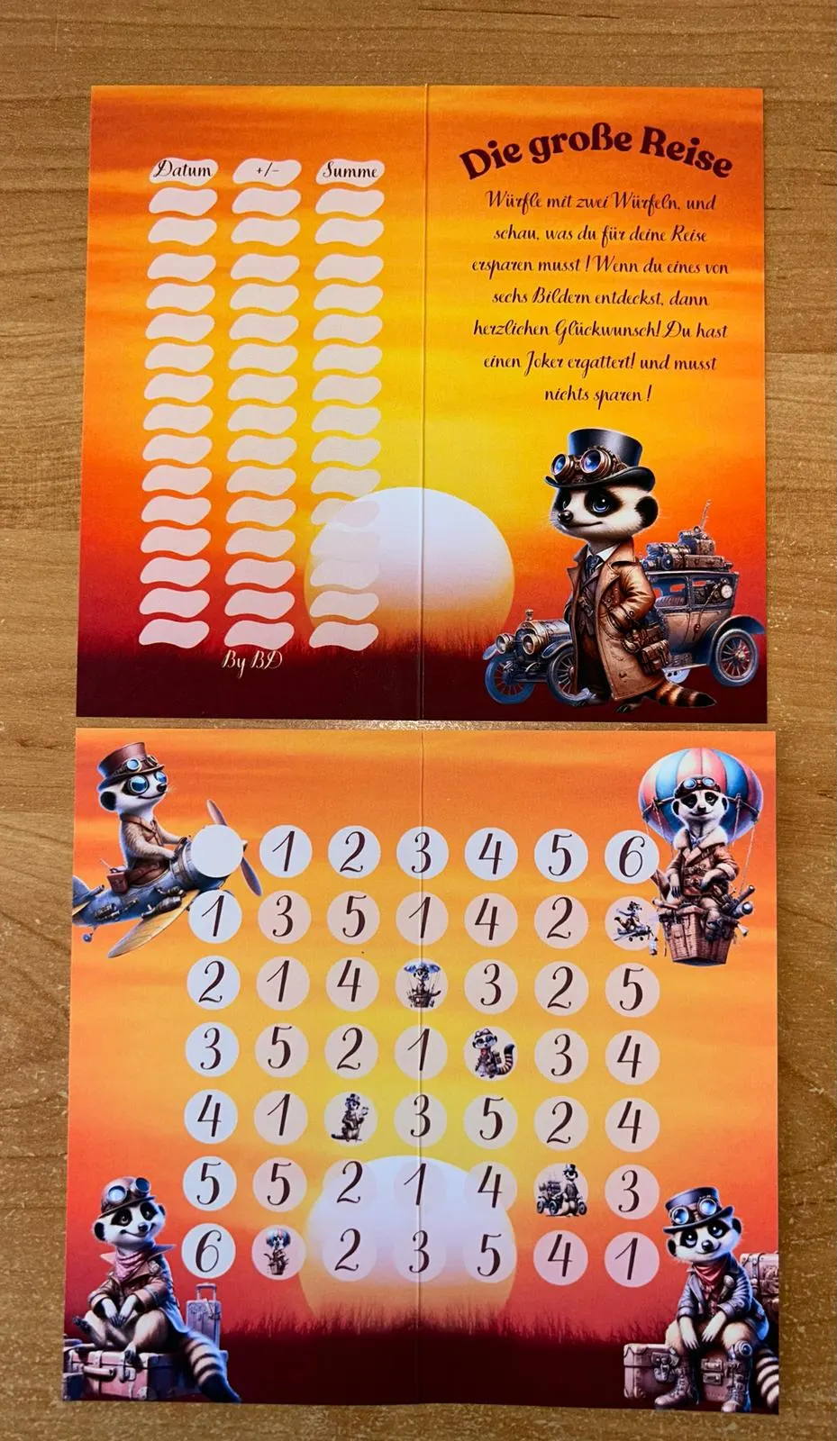 Das Verrückte Erdmännchen Spiel A6 Challenge Budgeting Sparen