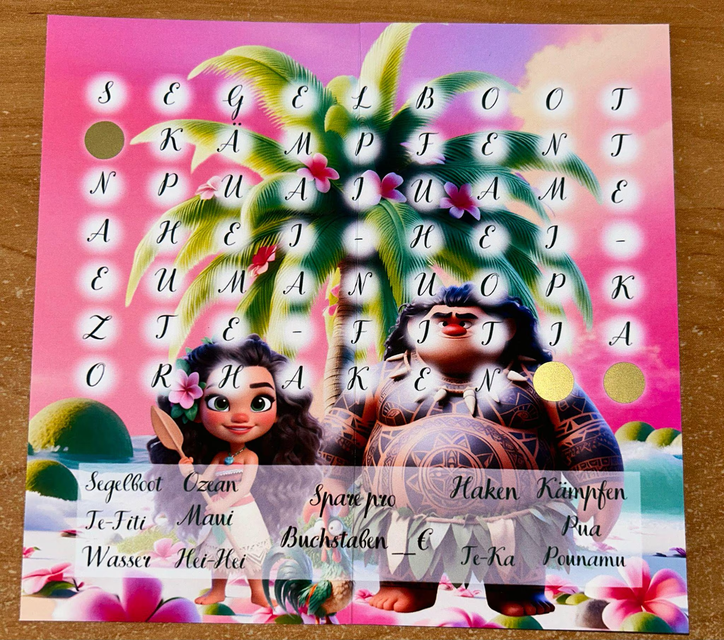 Moana Klappkarten A6 Sparen Budgeting Challenge