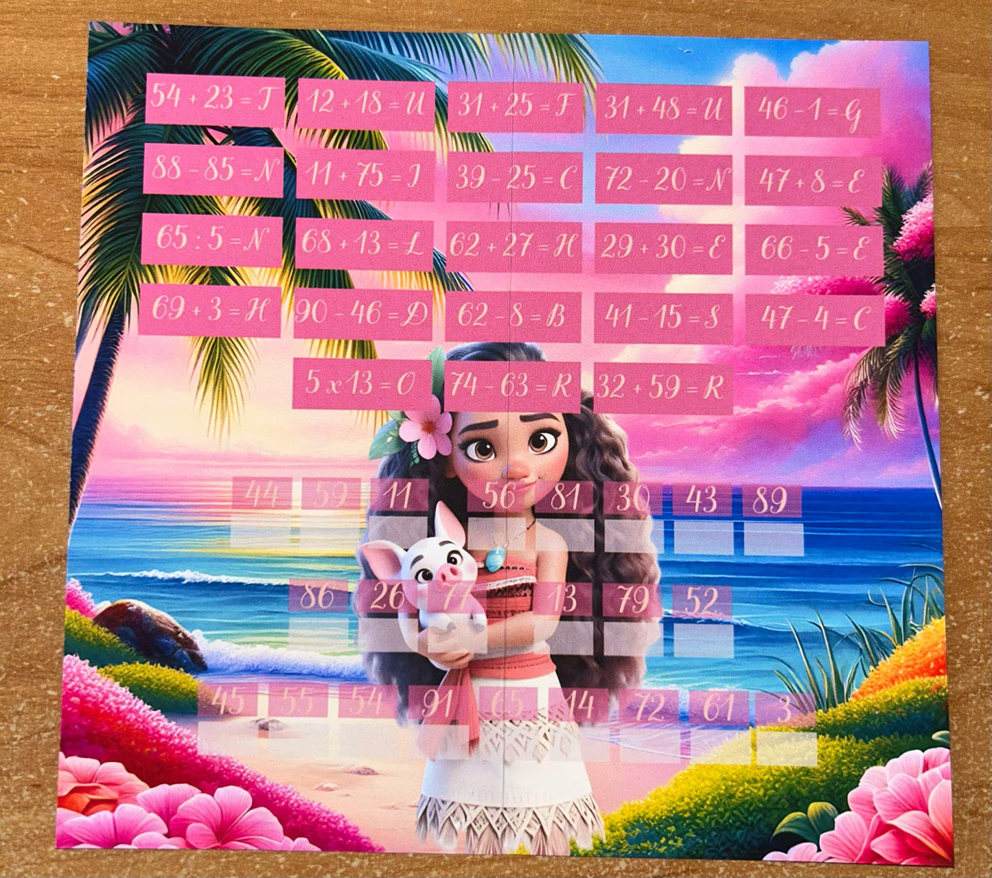 Moana Klappkarten A6 Sparen Budgeting Challenge