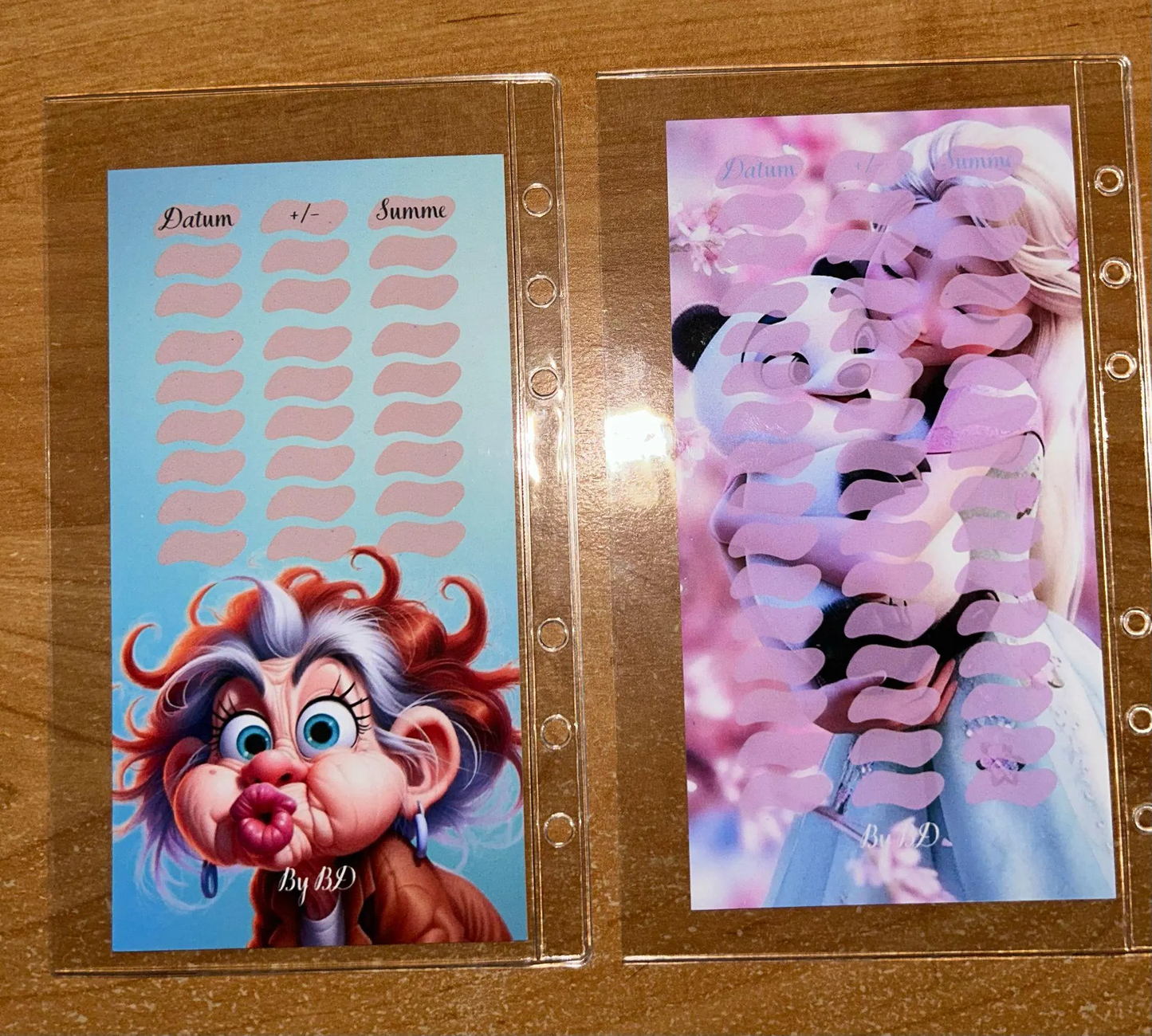 Klarsichthüllen ohne Zipper A6 Budgeting Sparen Challenge