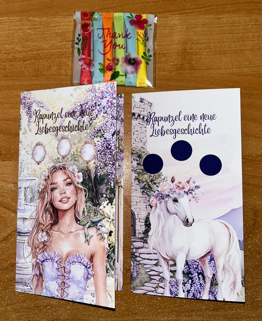 Rapunzel A6 Klappkarten Challenge Sparen Budgeting