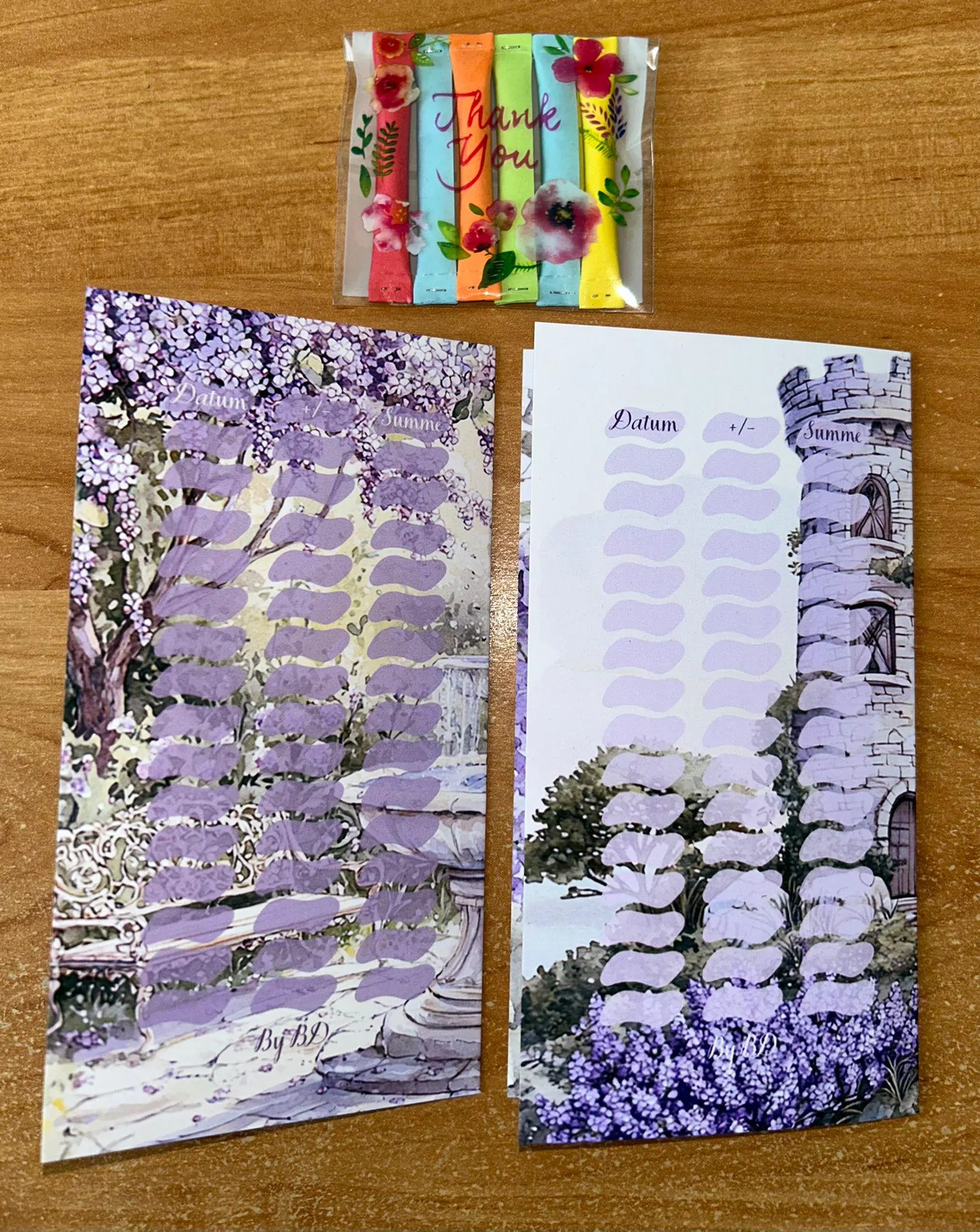 Rapunzel A6 Klappkarten Challenge Sparen Budgeting