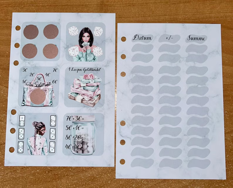 Notgroschen Set A6 Challenge Budgeting Sparen