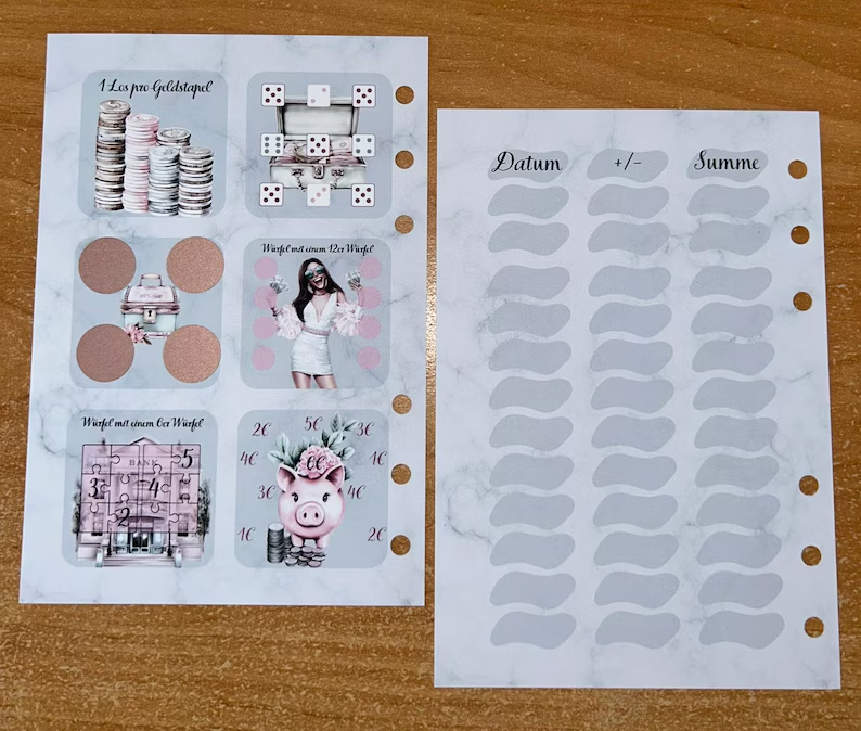 Notgroschen Set A6 Challenge Budgeting Sparen