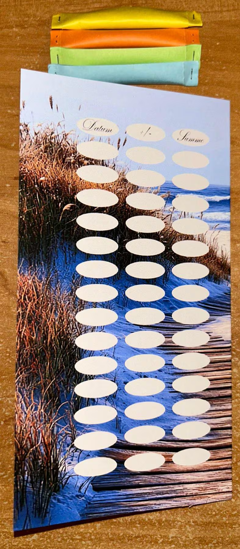 Boho Sommer A6 Klappkarte Challenge Budgeting Sparen