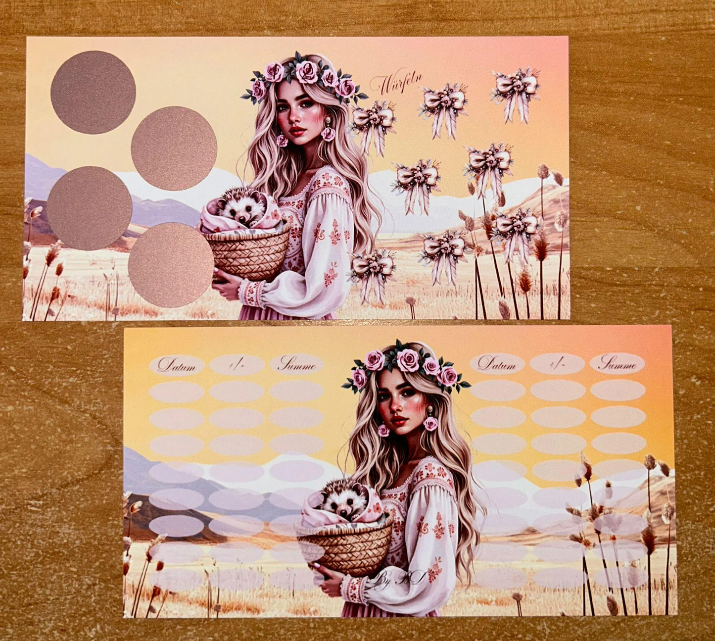 Boho Mädchen A6 Challenge Budgeting Sparen