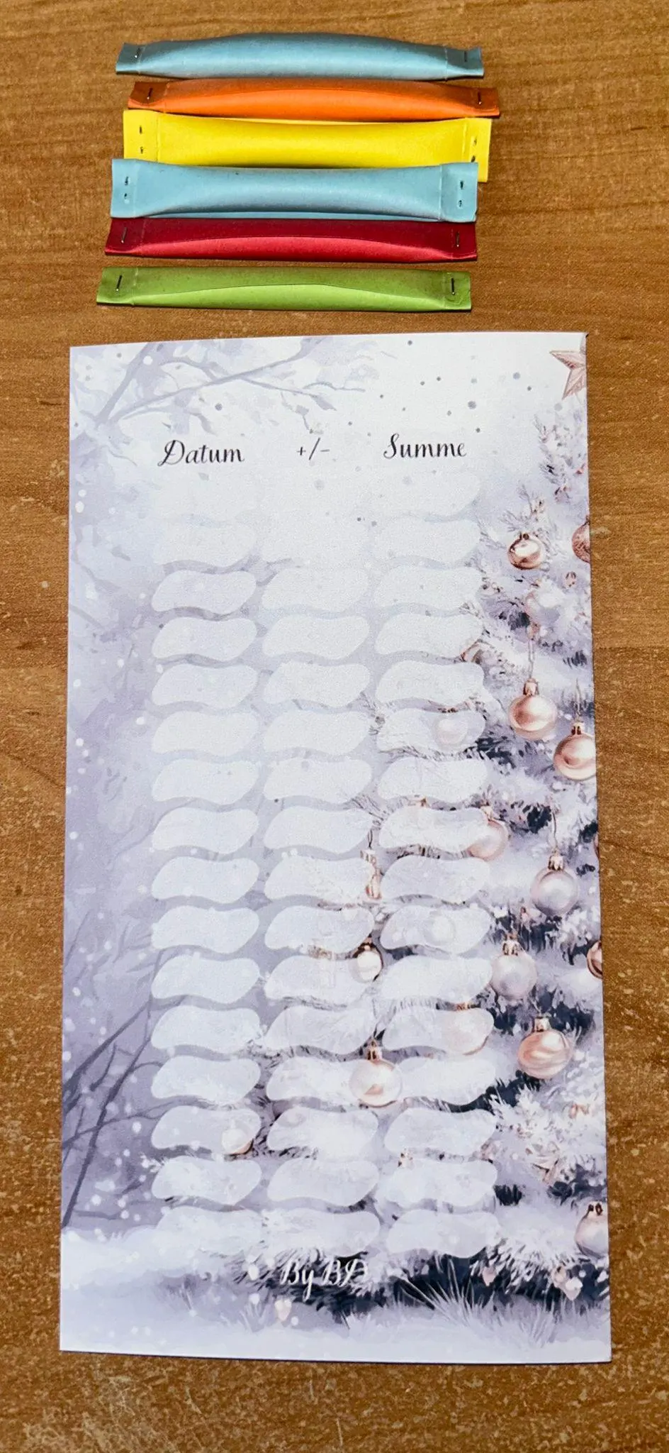 Weihnachtliche Träume A6 Challenge Budgeting Sparen