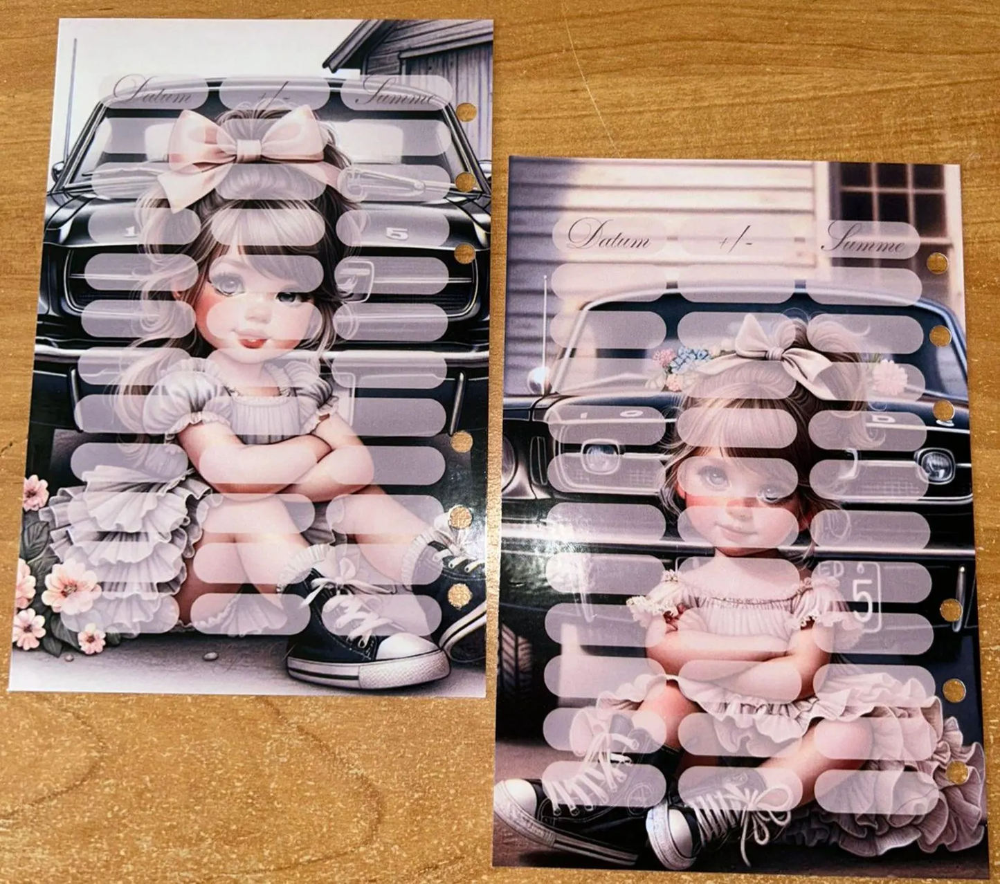 Kleine Lady Set A6 Budgeting Sparen Challenge