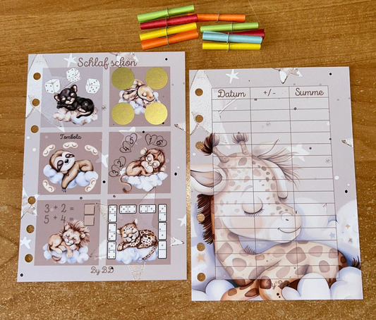 Schlaf schön 12er Karte Challenge Budgeting Sparen