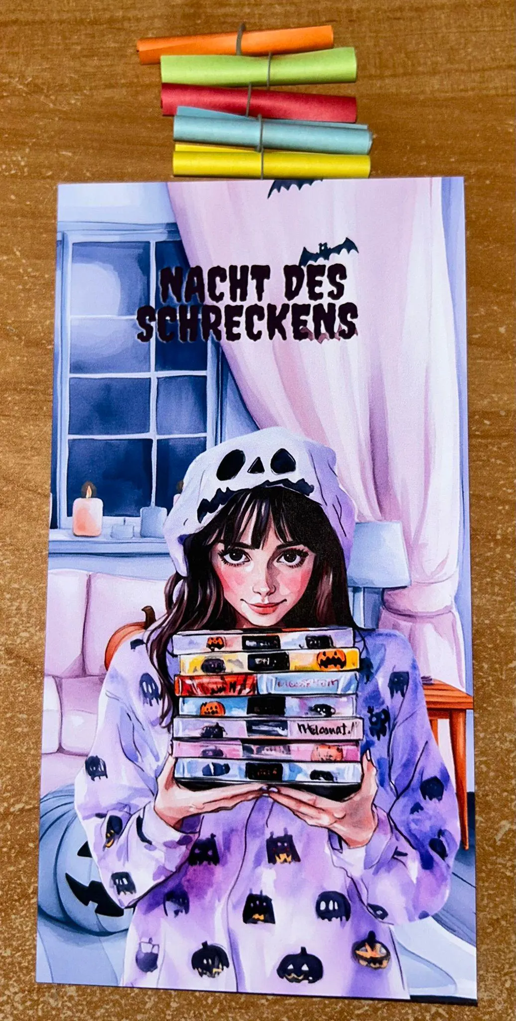 Nacht des Schreckens A6 Klappkarte Challenge Budgeting Sparen