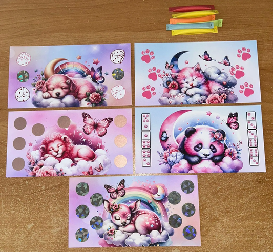 Schlaf Schön Tiere A6 Budgeting Challenge Sparen